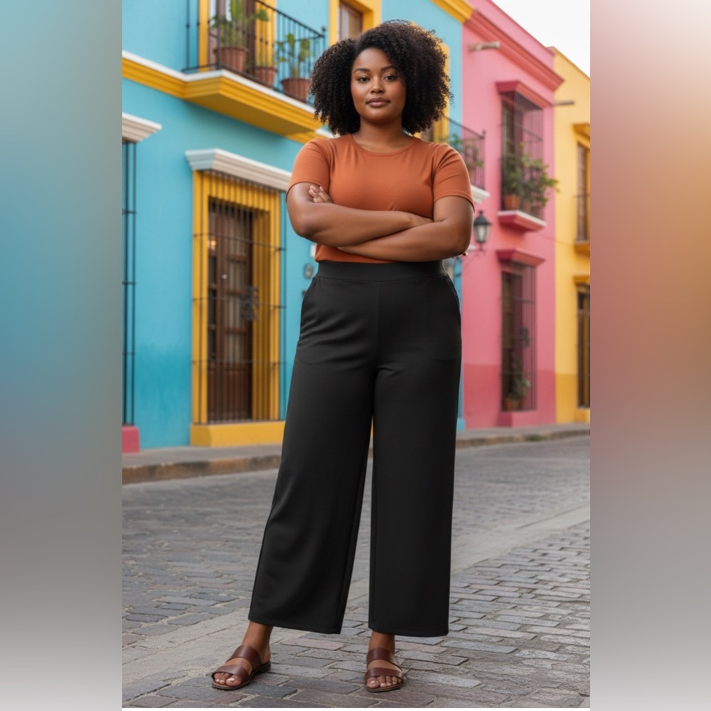 Chic Black Wide-Leg Women's Pants S.c. & Co.